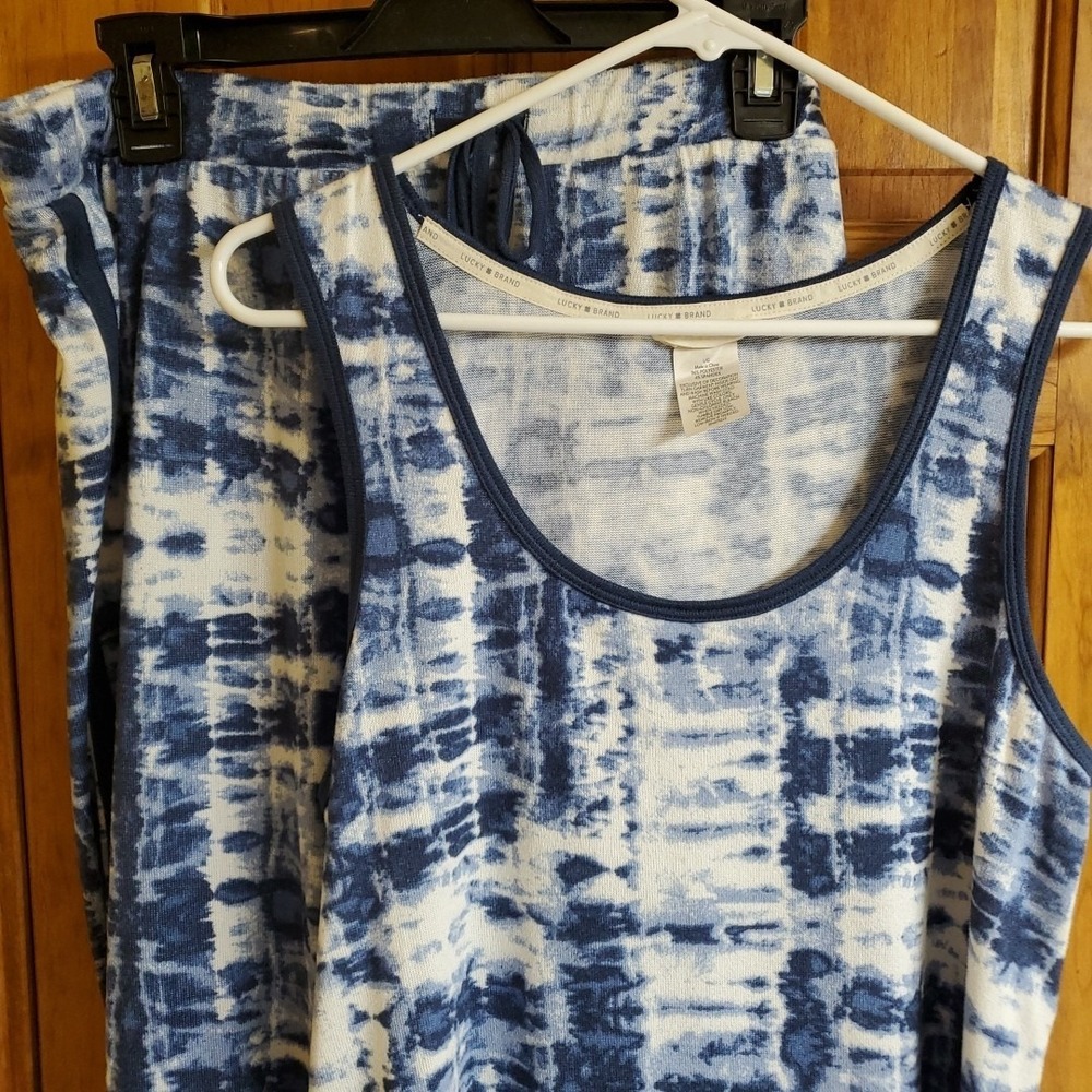 Lucky Brand Women's Lightweight Knit Pajama Set Tank & Pants Size L